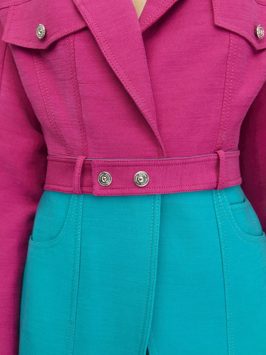 Color Block Double Breasted Jacket - Wear and Wander