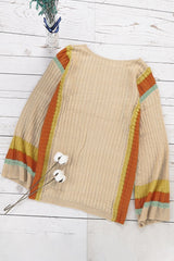 Colorblock Bell Sleeve Lightweight Sweater - Wear and Wander