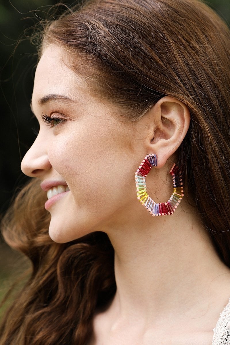 Colorful Raffia Earrings - Wear and Wander