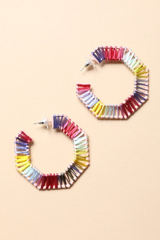 Colorful Raffia Earrings - Wear and Wander