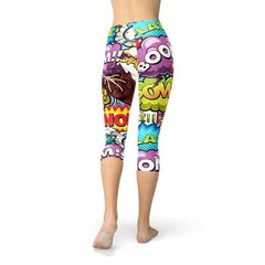 Comic Book Explosions Capri Leggings - Wear and Wander