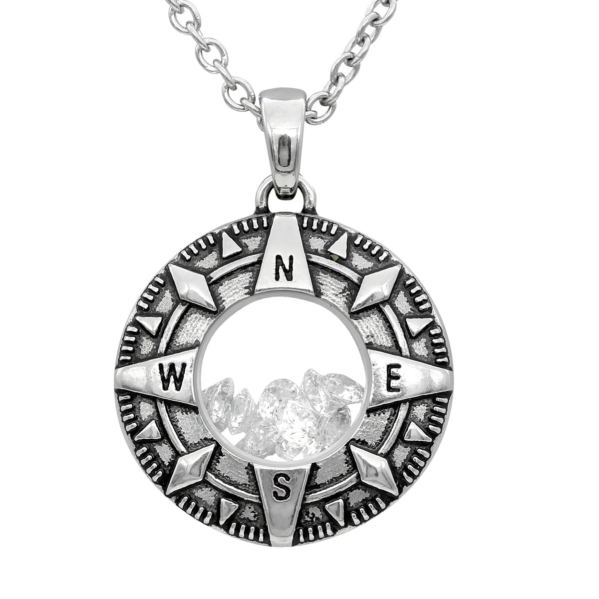 Compass Floating Charm with necklace - Wear and Wander