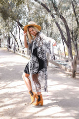 Contrast Mesh Cotton Lace Kimono - Wear and Wander