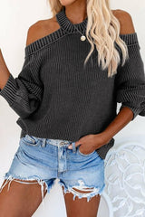 Cool Breeze Cotton Cold Shoulder Sweater - Wear and Wander