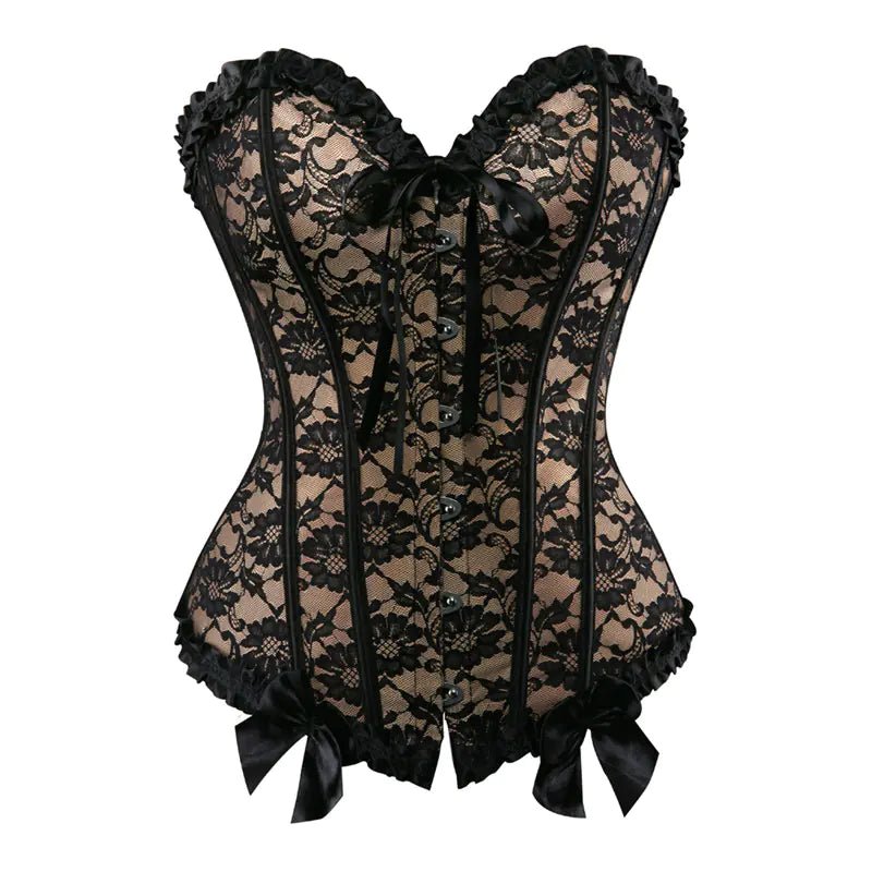 Corset Shaping Bodysuit with Lace Trim - Wear n Wander
