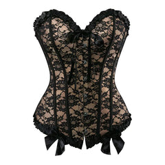Corset Shaping Bodysuit with Lace Trim - Wear n Wander