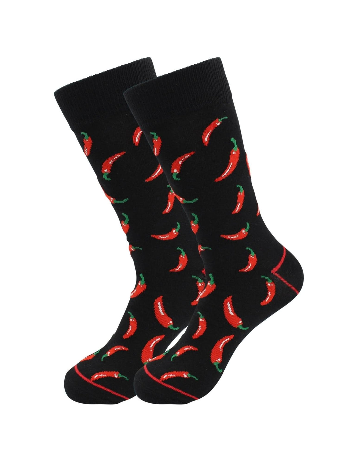 Cozy Designer Trending Food Socks - Chili Pepper for Men and Women - Wear and Wander