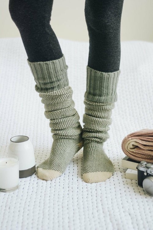 Cozy Ribbed Knit Lounge Socks - Wear and Wander