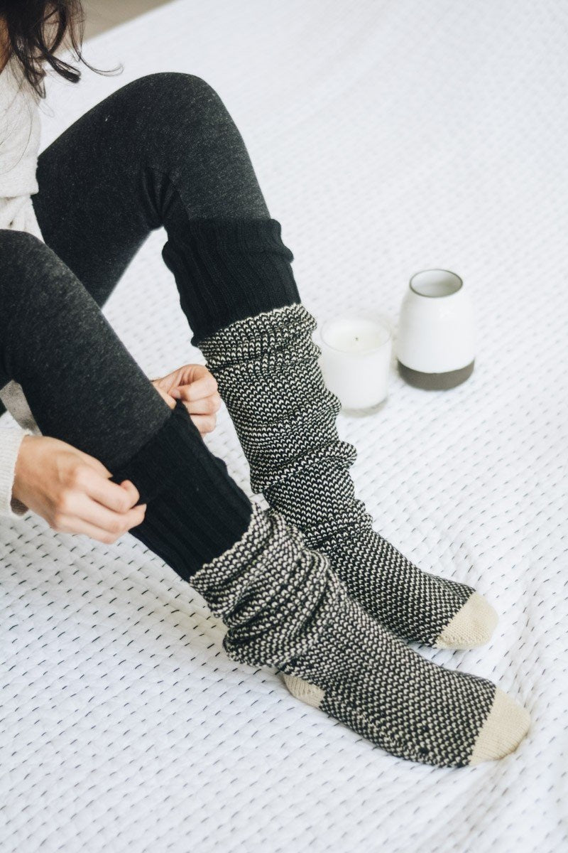 Cozy Ribbed Knit Lounge Socks - Wear and Wander