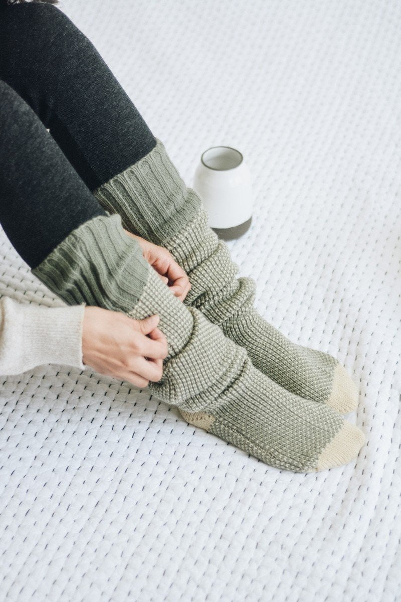 Cozy Ribbed Knit Lounge Socks - Wear and Wander