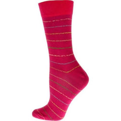 Crew Cotton Blend Vibrant Colorful Striped Women's Socks - Wear and Wander