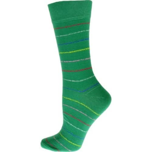 Crew Cotton Blend Vibrant Colorful Striped Women's Socks - Wear and Wander