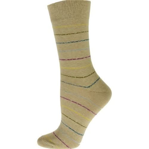 Crew Cotton Blend Vibrant Colorful Striped Women's Socks - Wear and Wander