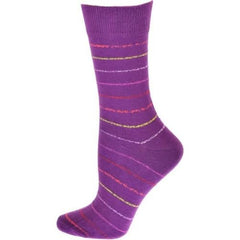 Crew Cotton Blend Vibrant Colorful Striped Women's Socks - Wear and Wander