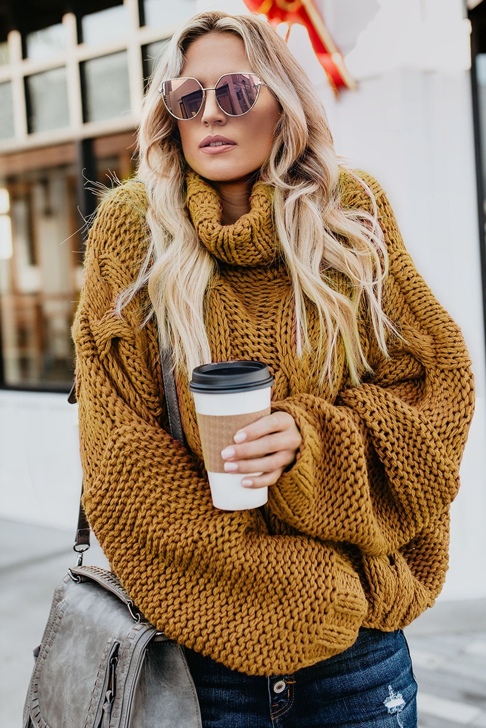 Cuddle Weather Cable Knit Handmade Turtleneck Sweater - Wear and Wander