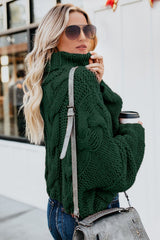 Cuddle Weather Cable Knit Handmade Turtleneck Sweater - Wear and Wander