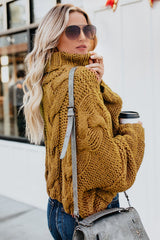 Cuddle Weather Cable Knit Handmade Turtleneck Sweater - Wear and Wander