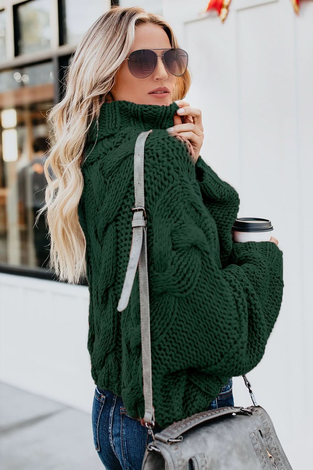 Cuddle Weather Cable Knit Handmade Turtleneck Sweater - Wear and Wander