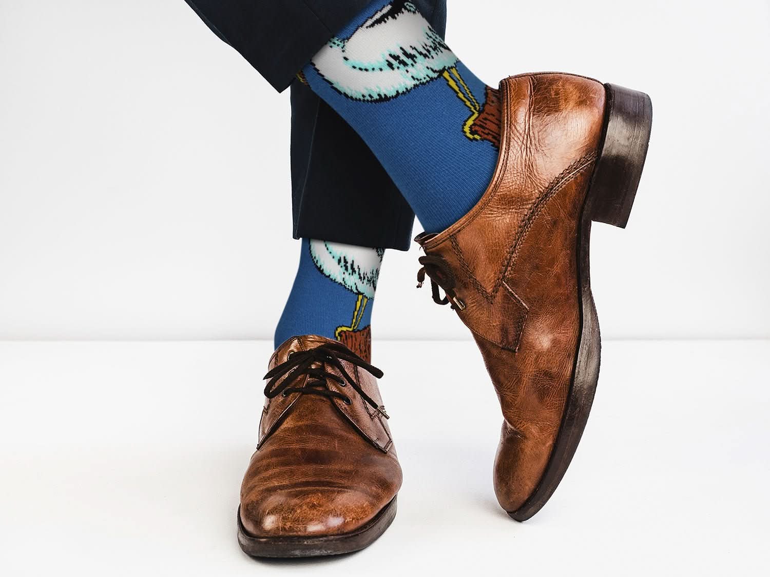 Cute Casual Designer Animal Socks - Pelican - for Men and Women - Wear and Wander