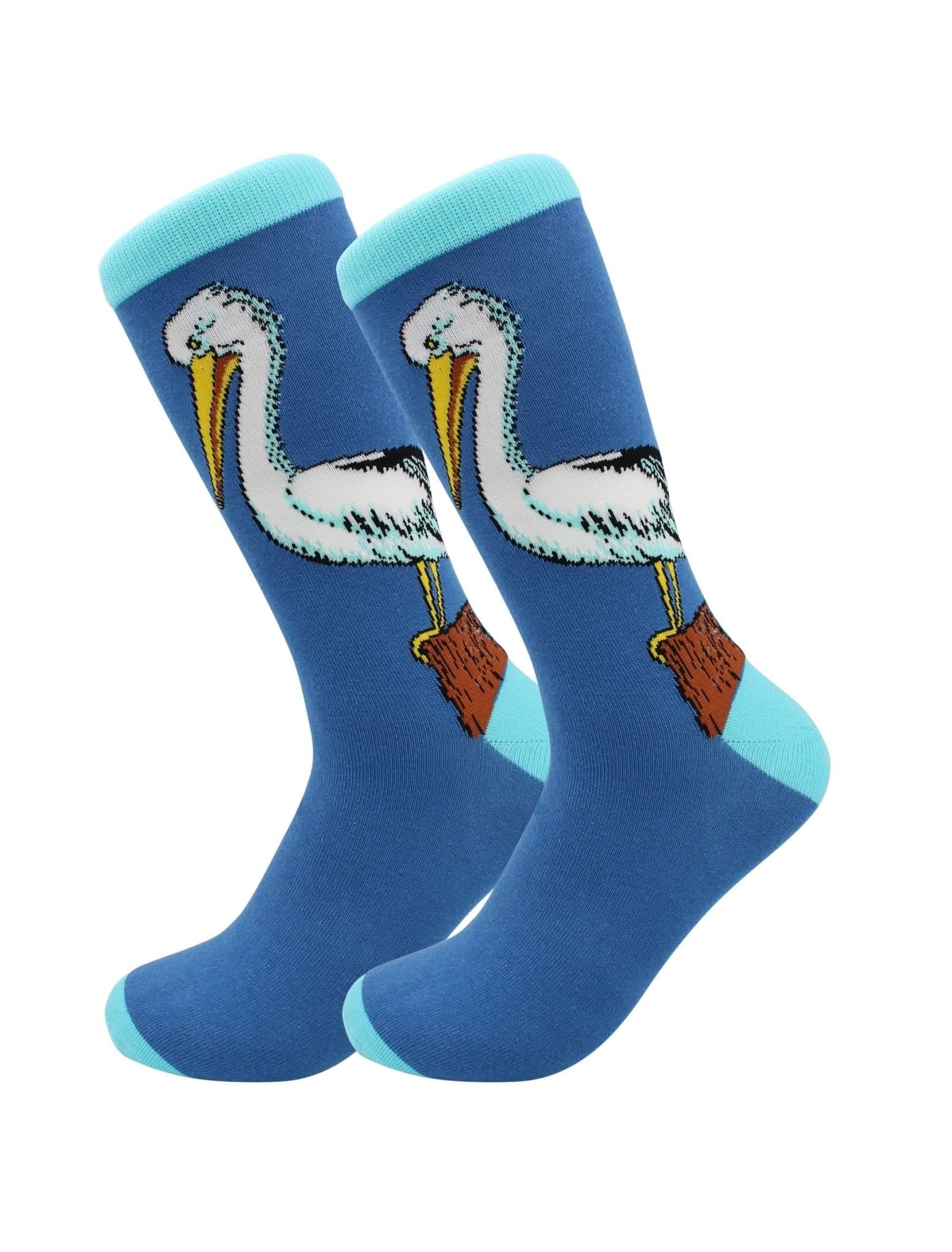 Cute Casual Designer Animal Socks - Pelican - for Men and Women - Wear and Wander
