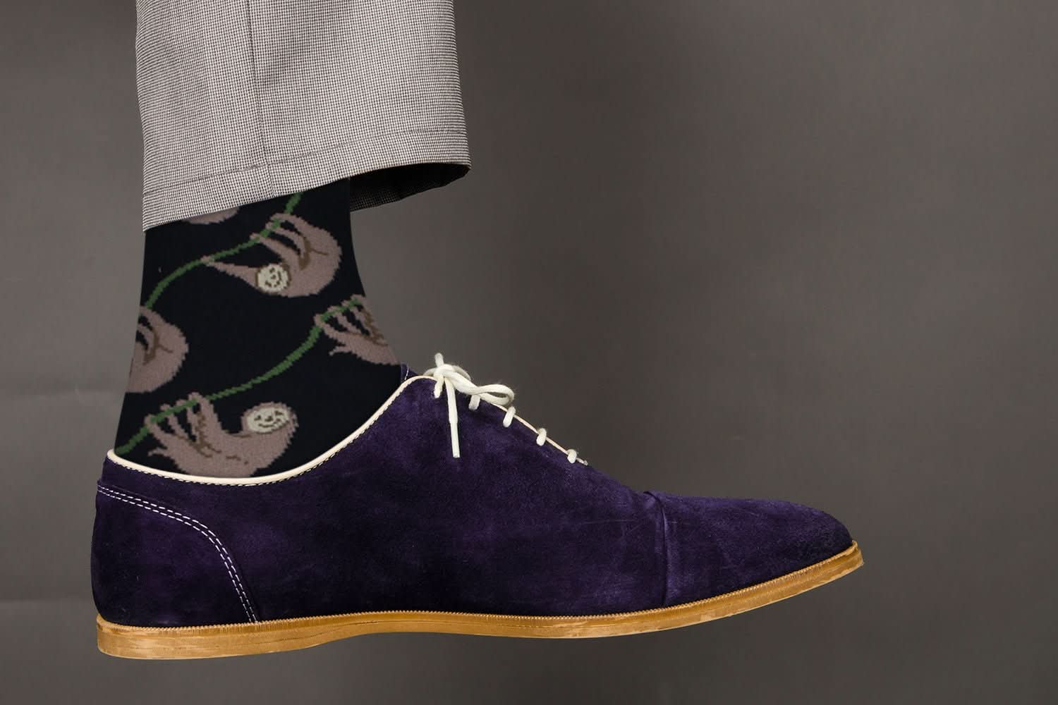 Cute Casual Designer Animal Socks - Sloth - for Men and Women - Wear and Wander