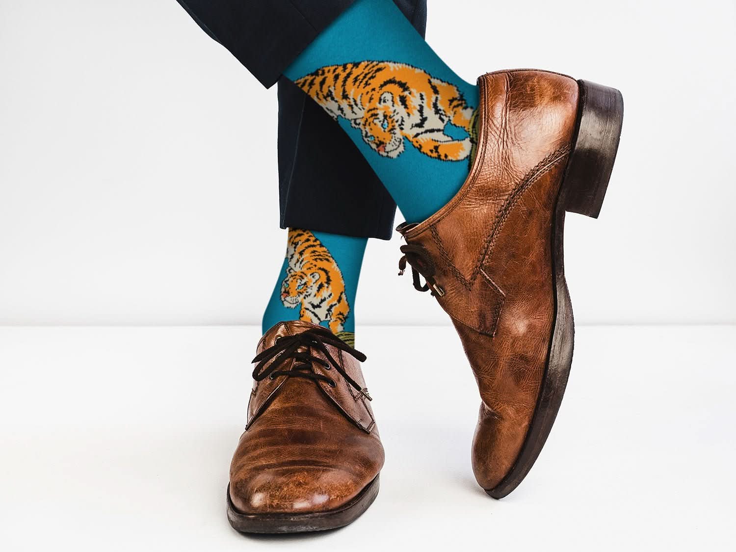 Cute Casual Designer Animal Socks - Tiger for Men and Women - Wear and Wander