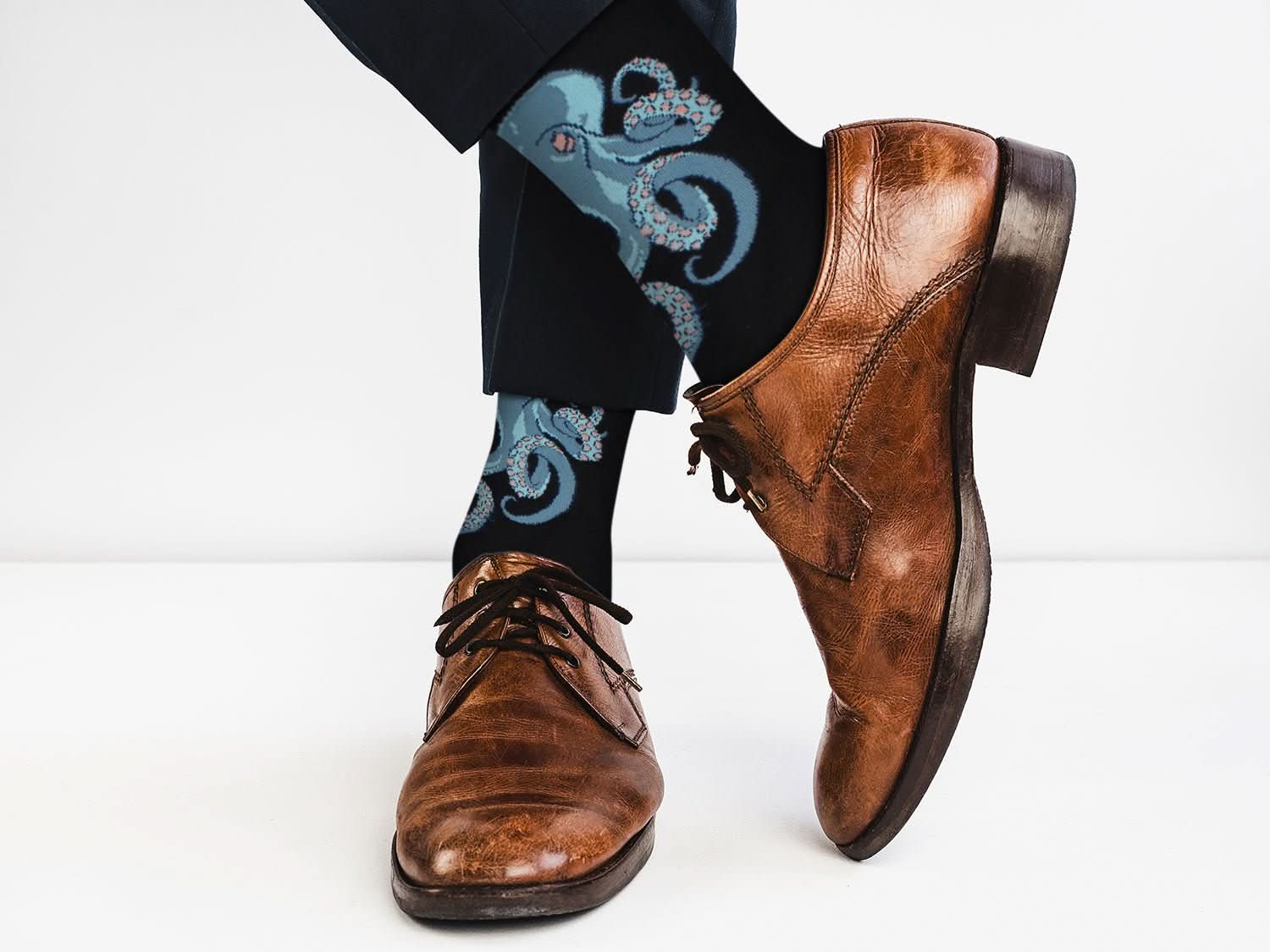 Cute Casual Designer Seafood Socks - Octopus - for Men and Women - Wear and Wander