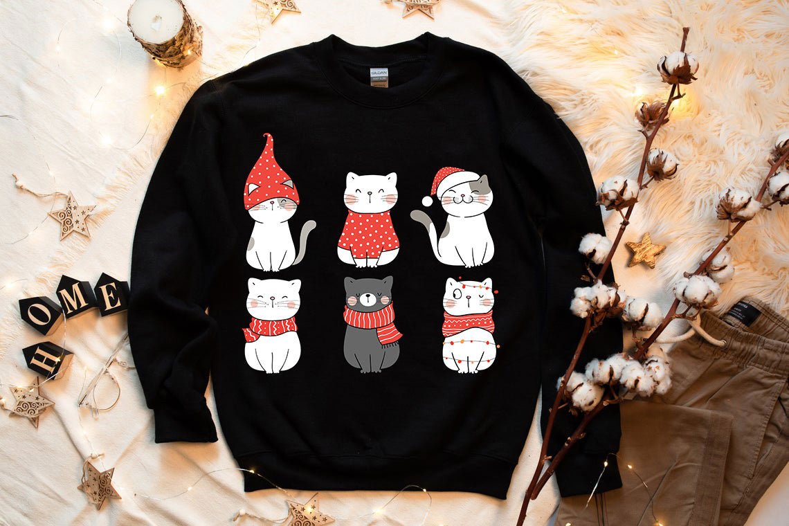 Cute Cats Christmas Sweatshirt - Wear and Wander