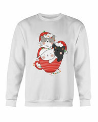 Cute Cats Cup Christmas Sweatshirt - Wear and Wander