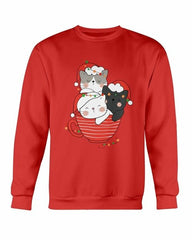 Cute Cats Cup Christmas Sweatshirt - Wear and Wander