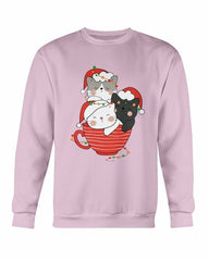 Cute Cats Cup Christmas Sweatshirt - Wear and Wander