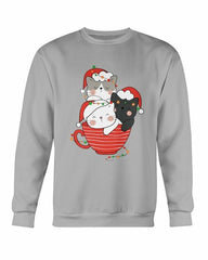 Cute Cats Cup Christmas Sweatshirt - Wear and Wander