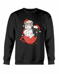 Cute Cats Cup Christmas Sweatshirt - Wear and Wander