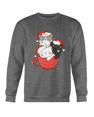 Cute Cats Cup Christmas Sweatshirt - Wear and Wander