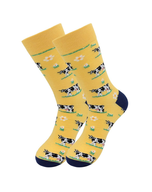 Cute Cotton Funny Animal Socks - Cow - For Men and Women - Wear and Wander