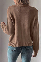 Dark Khaki Open Knit Drop Shoulder Sweater Cardigan - Wear and Wander