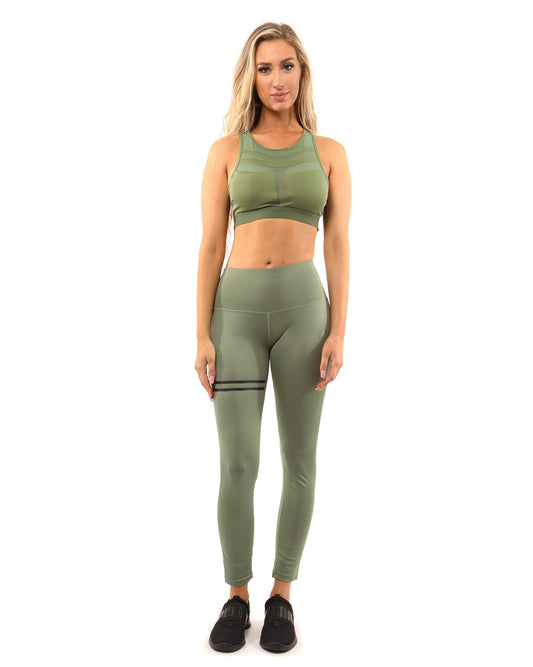 Huntington Set - Leggings & Sports Bra - Olive Green