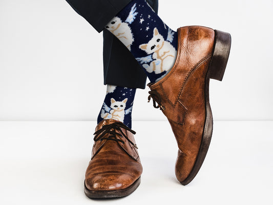 Calcetines de diseño casual con diseño de animales: gato para hombres y mujeres 