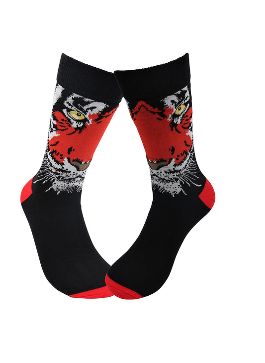 Sick Socks -Tiger (Black) – Exotic Animals Casual Dress Socks