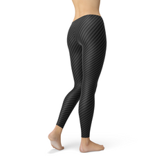 Leggings de fibra de carbono negros para mujer