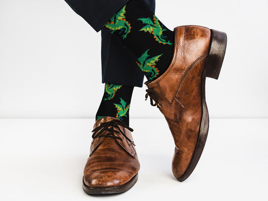 Cute Casual Designer  Animal Socks - Dragon for Men and Women