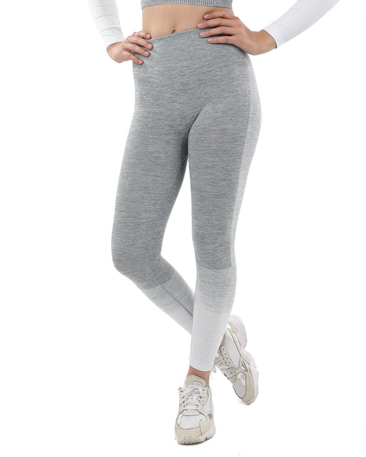 Bocana Seamless Leggings - Grey & White