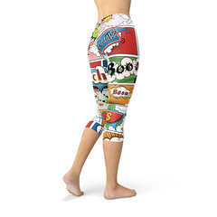 Womens Comic Book Capri Leggings