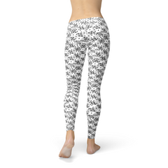 Leggings de dados en blanco y negro para mujer