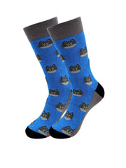 Sick Socks – Blue Cat – Animals Casual Dress Socks