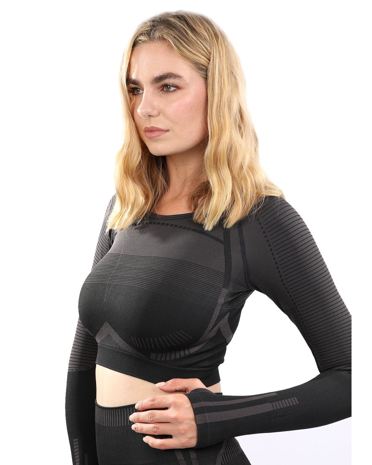 Decata Seamless Sports Top - Black & Brown - Wear and Wander