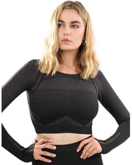 Decata Seamless Sports Top - Black & Brown - Wear and Wander