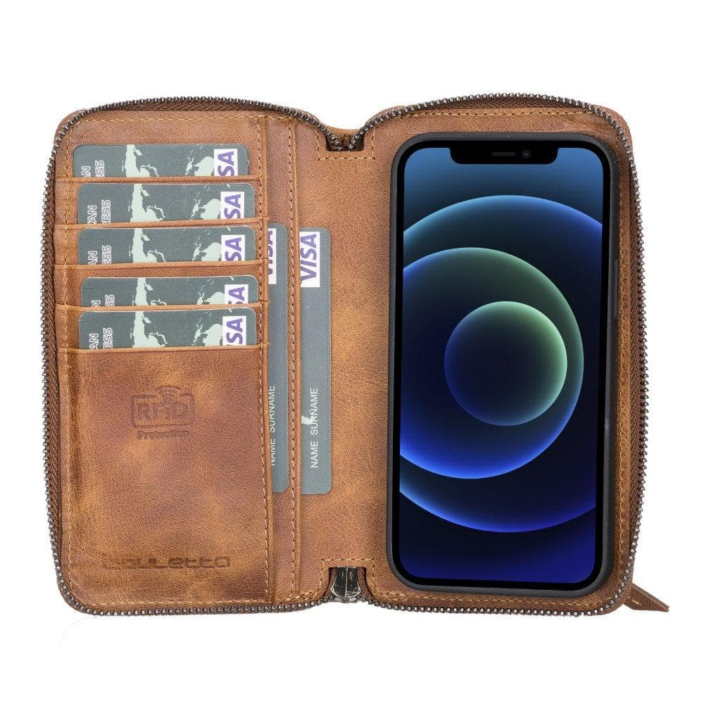 Detachable Leather Zipper Wallet Cases for Apple iPhone 13 Series - Wear and Wander