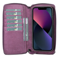 Detachable Leather Zipper Wallet Cases for Apple iPhone 13 Series - Wear and Wander