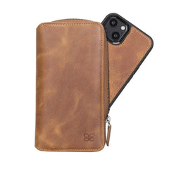 Detachable Leather Zipper Wallet Cases for Apple iPhone 13 Series - Wear and Wander